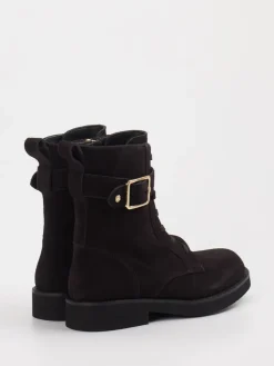 – Schnürboots aus Veloursleder dunkel*Boss New