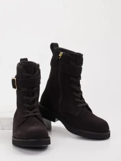 – Schnürboots aus Veloursleder dunkel*Boss New