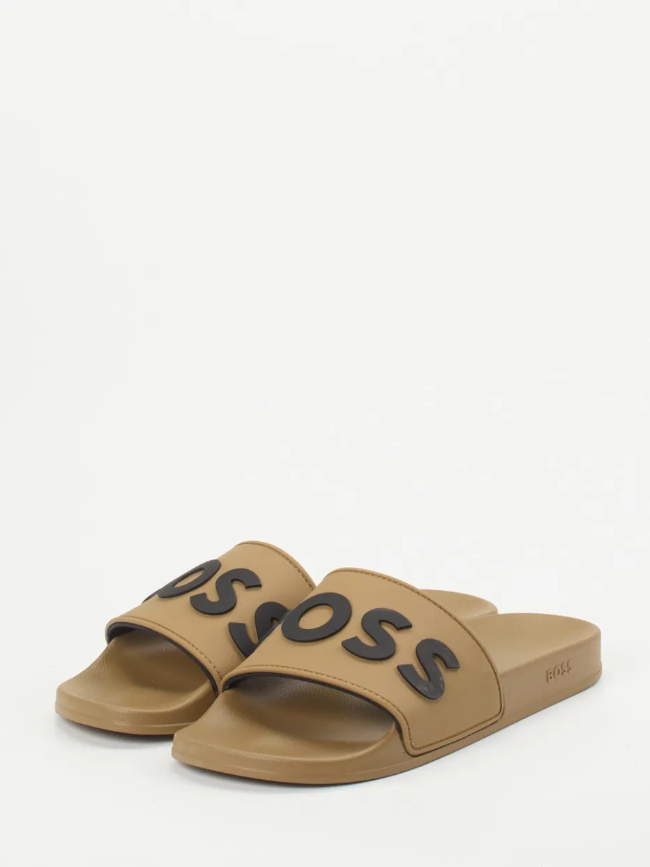 Herren Boss – Slides aus Synthetik in Sand
