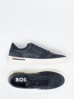Herren Boss – Sneaker aus Kalbleder in Dunkel