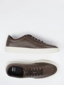 Herren Boss – Sneaker aus Kalbleder in Dunkel