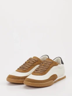 – Sneaker aus Leder-Mix Offwhite Cognac*Boss Online