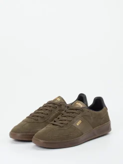 – Sneaker aus Veloursleder Olivbraun*Boss