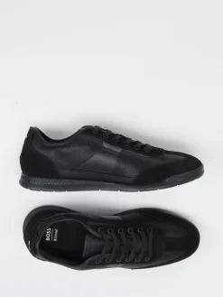 Herren Boss – Sneaker aus Veloursleder und Textil