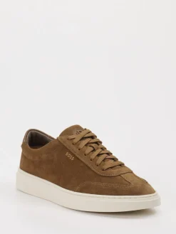Herren Boss – Sneaker aus Veloursleder cognac