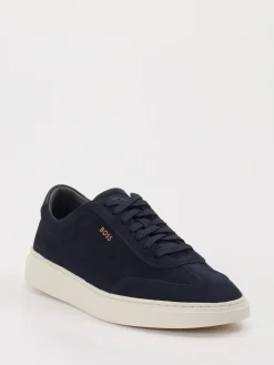 Herren Boss – Sneaker aus Veloursleder Dunkel