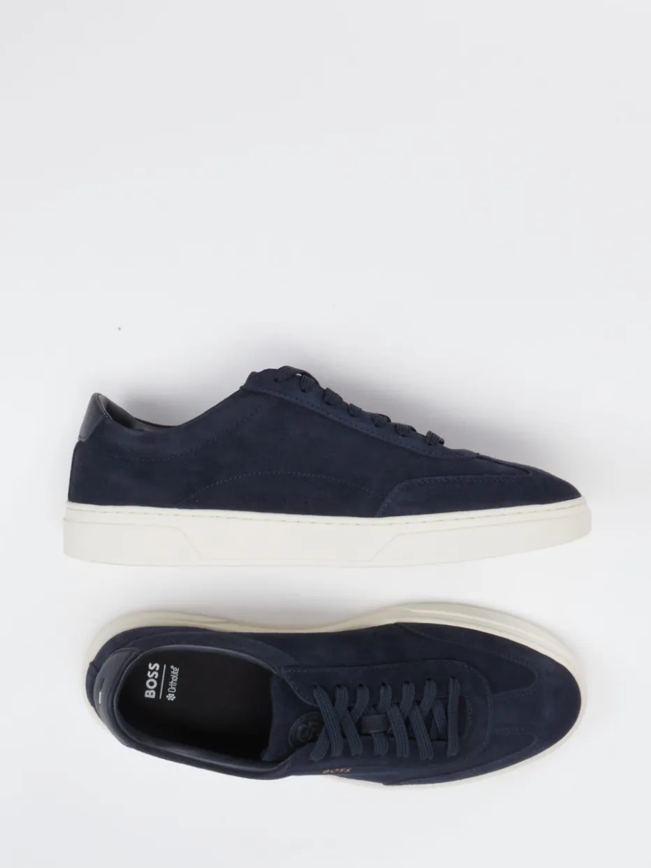 Herren Boss – Sneaker aus Veloursleder Dunkel