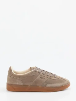 – Sneaker aus Veloursleder in Taupe*Boss Sale