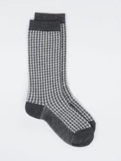 Damen Burlington – Crew-Socken aus Wolle mit Pepita-Muster