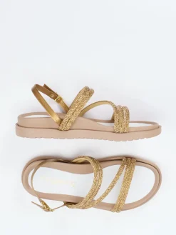 – Riemchensandale aus Metallicleder*CAFèNOIR Discount