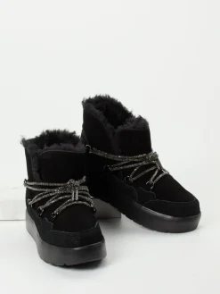 – Schnürstiefelette aus Veloursleder*CAFèNOIR Clearance