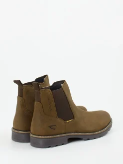 Herren Camel Active – Chelsea Boots aus Nubukleder oliv
