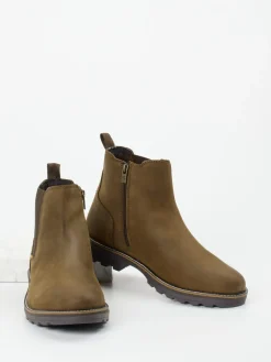 Herren Camel Active – Chelsea Boots aus Nubukleder oliv