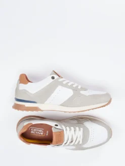 Herren Camel Active – Retro-Sneaker aus Kalbleder Off-White