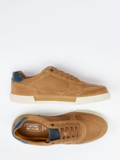 Herren Camel Active – Sneaker aus Leder und Mesh cognac