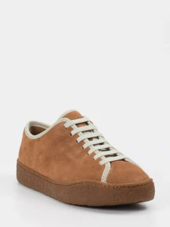 Damen Camper – Sneaker aus Veloursleder cognac