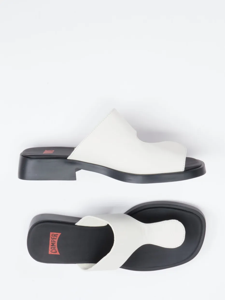 Damen Camper – Zehentrenner-Sandalen aus Kalbleder creme