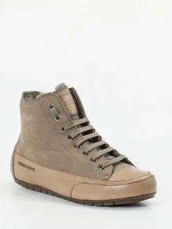 Damen Candice Cooper – High-Top Sneaker aus Nubukleder Taupe