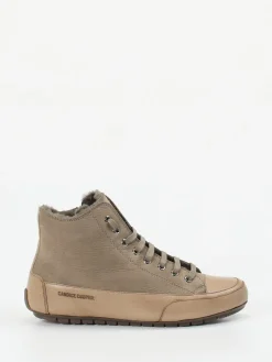 Damen Candice Cooper – High-Top Sneaker aus Nubukleder Taupe