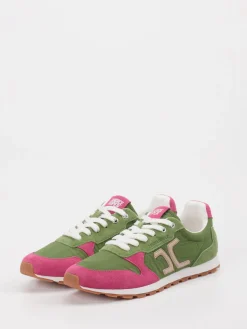 Damen Candice Cooper – Retro-Sneaker aus Veloursleder Oliv