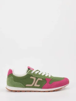 Damen Candice Cooper – Retro-Sneaker aus Veloursleder Oliv
