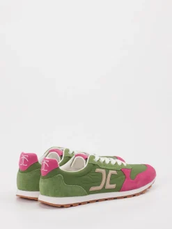 Damen Candice Cooper – Retro-Sneaker aus Veloursleder Oliv