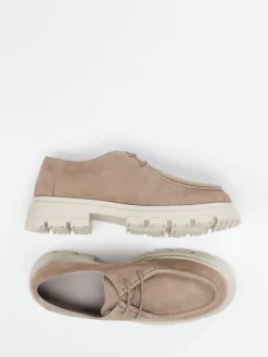 Damen Candice Cooper – Schnürschuh aus Nubukleder sandbeige