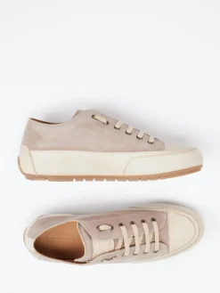 Damen Candice Cooper – Sneaker aus Velours- und Glattleder Beige