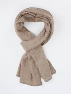 Damen Cashmere Blues – Feinstrickschal aus Wolle Beige