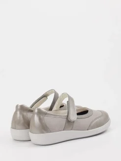 Damen Christian Dietz – Mary Janes aus Stretchleder silbergrau