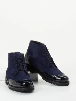 Damen Christian Dietz – Schnürboots aus Veloursleder Dunkel