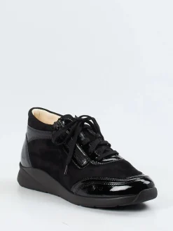 Damen Christian Dietz – Schnürschuh aus Velours- und Lackleder