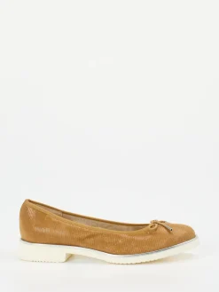 Damen Cinzia Valle – Komfort-Ballerinas aus Veloursleder Cognac