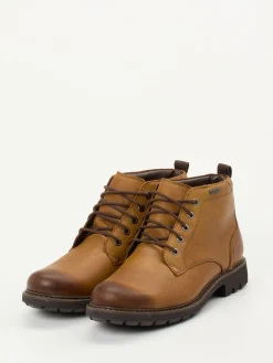 Herren Clarks – Schnürboots aus Glattleder cognac