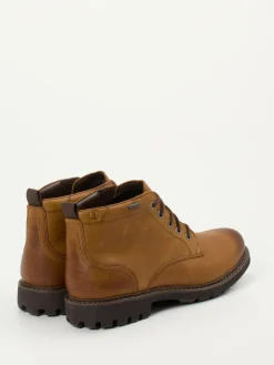 Herren Clarks – Schnürboots aus Glattleder cognac