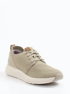 Herren Clarks – Sneaker aus Stricktextil in Sandbeige