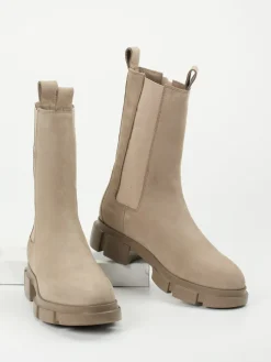 Damen Copenhagen – Chelsea Boots aus Nubukleder sandbeige