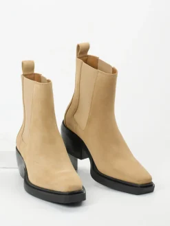 Damen Copenhagen – Chelsea Boots aus Veloursleder Sand