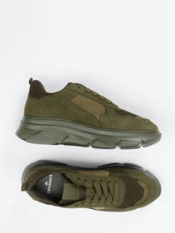 Damen Copenhagen – Chunky Sneaker aus Nubukleder oliv