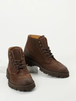 Herren Copenhagen – Schnürboots aus Veloursleder dunkel