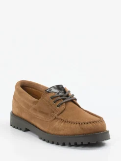 Damen Copenhagen – Schnürschuh aus Veloursleder cognac