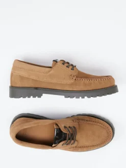 Damen Copenhagen – Schnürschuh aus Veloursleder cognac