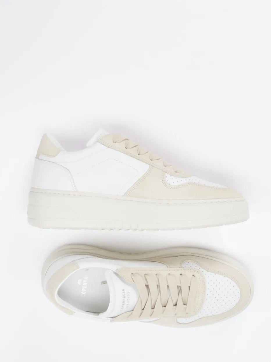 Damen Copenhagen – Sneaker aus Kalbleder und Veloursleder Beige