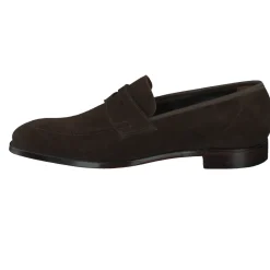 Herren Crockett u0026 Jones Crockett & Jones – Penny Loafer aus Veloursleder Dunkel