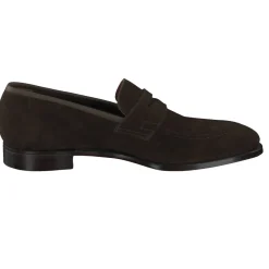 Herren Crockett u0026 Jones Crockett & Jones – Penny Loafer aus Veloursleder Dunkel