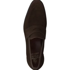 Herren Crockett u0026 Jones Crockett & Jones – Penny Loafer aus Veloursleder Dunkel