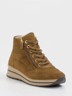 – Keilstiefelette aus Veloursleder cognac*Cypres Soft Discount