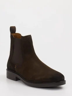 Herren Daniel Kenneth – Chelsea Boots aus Veloursleder dunkel