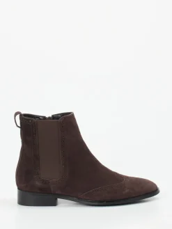 Damen Di Lauro – Chelsea Boots aus Veloursleder Dunkel