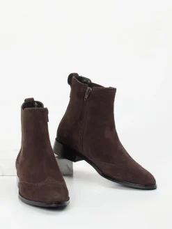 Damen Di Lauro – Chelsea Boots aus Veloursleder Dunkel